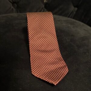 Lord & Taylor Classic Brown Polka Dot Tie